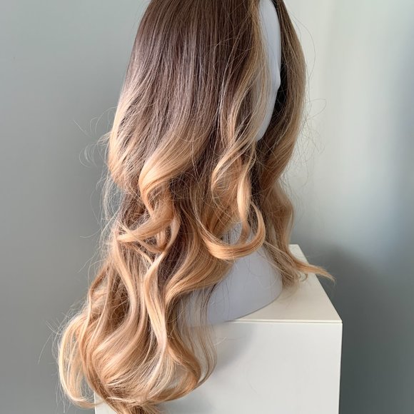 NEW Long Ombre Brown Body Wave Synthetic Wig - Picture 3 of 4